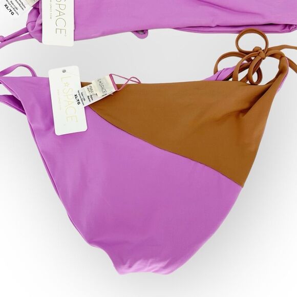 L*Space Bikini Set XL Wilder Top and Dani Full Cut Bottom in Rosebud and Putty - Picture 10 of 11